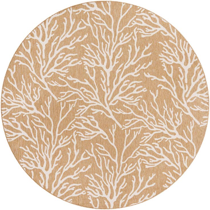 Detail image of 10' x 10' Easy-Clean Coastal Indoor / Outdoor Round Rug