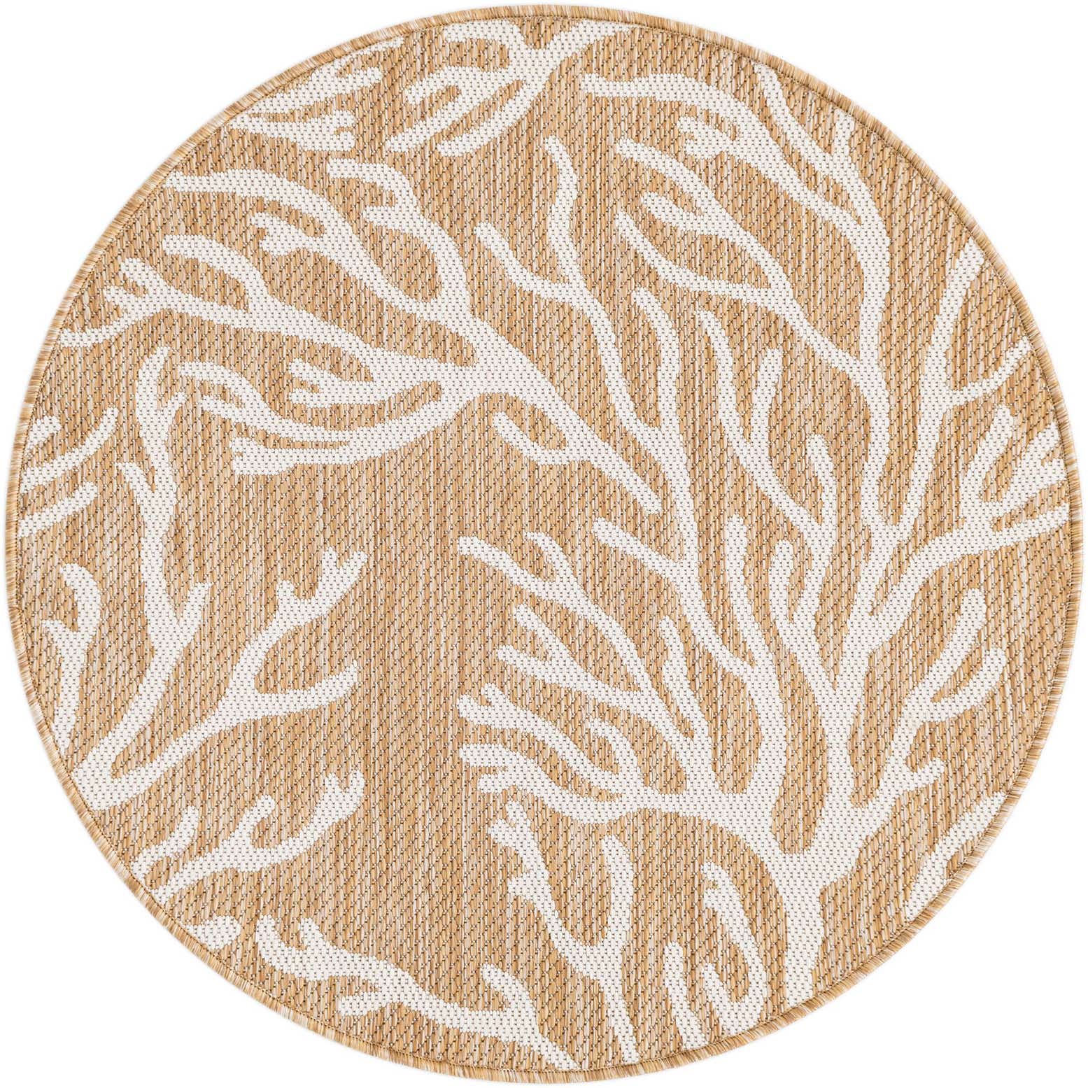 3' x 3' Easy-Clean Coastal Indoor / Outdoor Round Rug