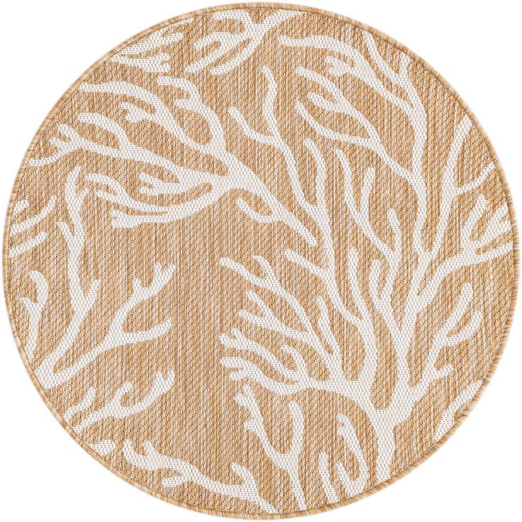 Detail image of 3' x 3' Easy-Clean Coastal Indoor / Outdoor Round Rug