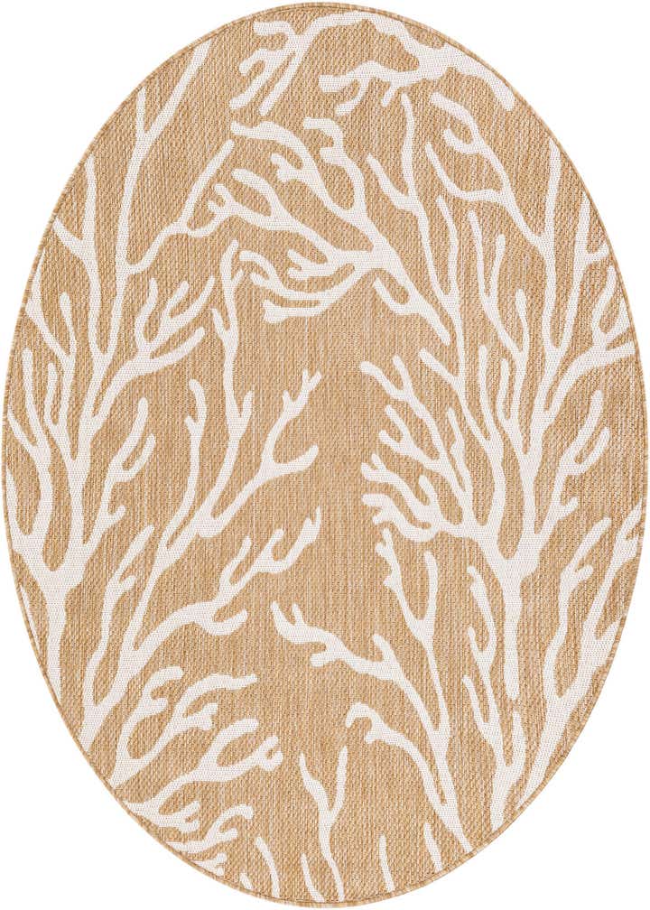 5' 3 x 5' 3 Easy-Clean Coastal Indoor / Outdoor Round Rug