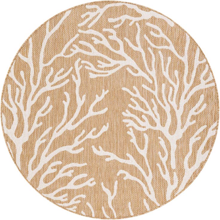 Detail image of 5' 3 x 5' 3 Easy-Clean Coastal Indoor / Outdoor Round Rug