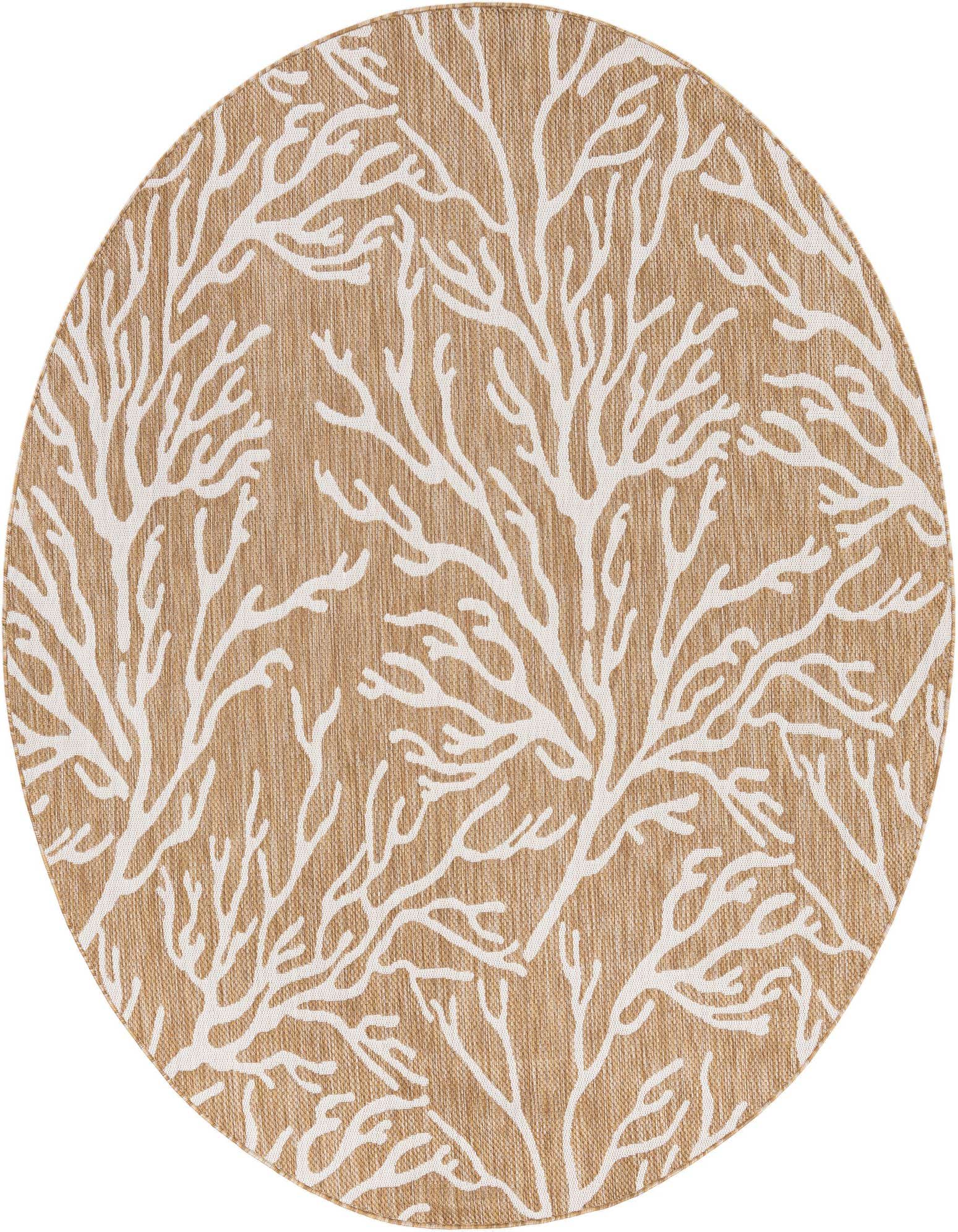 7' 10 x 7' 10 Easy-Clean Coastal Indoor / Outdoor Round Rug