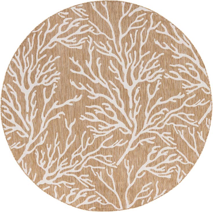 Detail image of 7' 10 x 7' 10 Easy-Clean Coastal Indoor / Outdoor Round Rug
