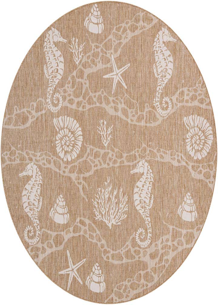 10' x 10' Easy-Clean Coastal Indoor / Outdoor Round Rug