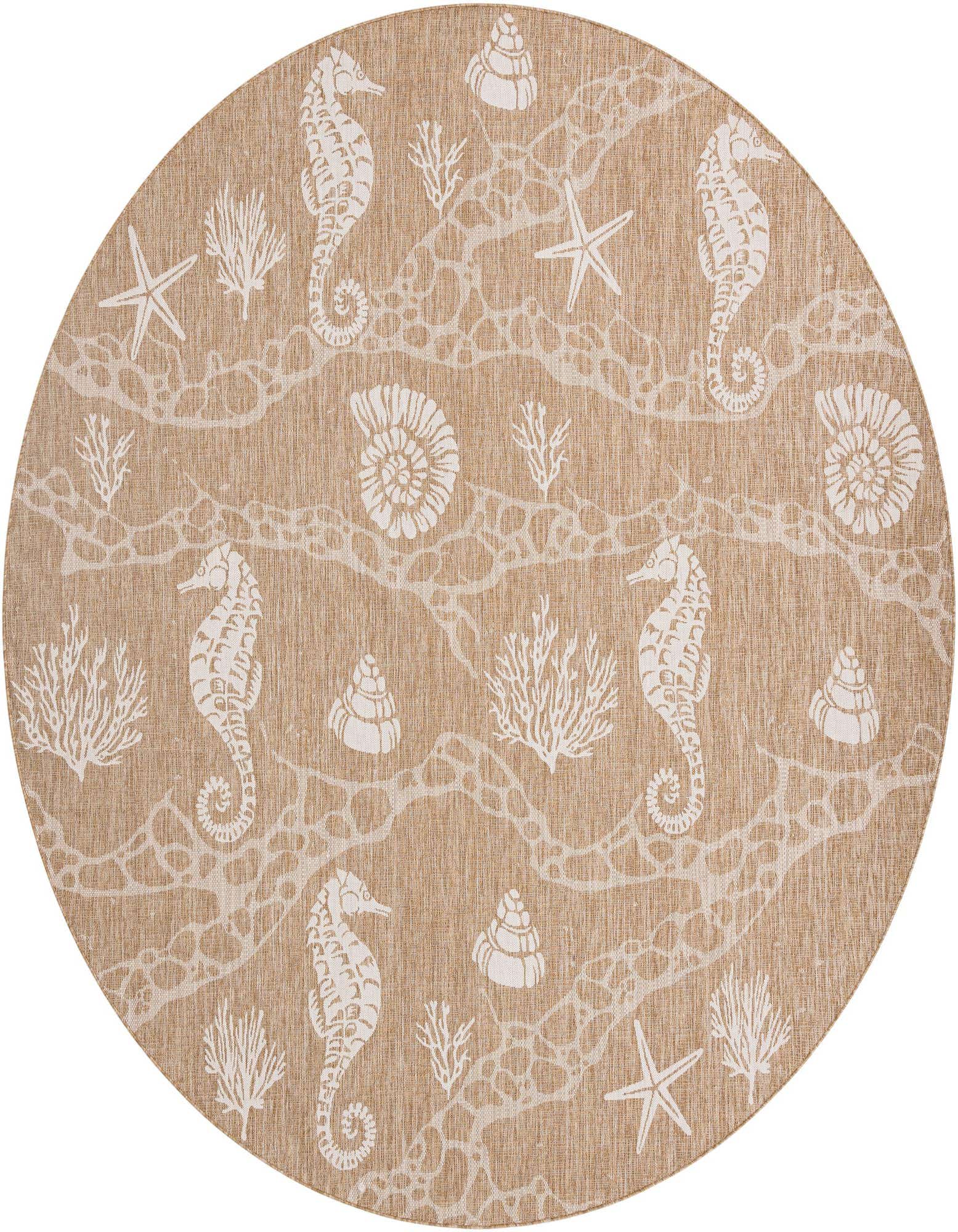 12' x 12' Easy-Clean Coastal Indoor / Outdoor Round Rug