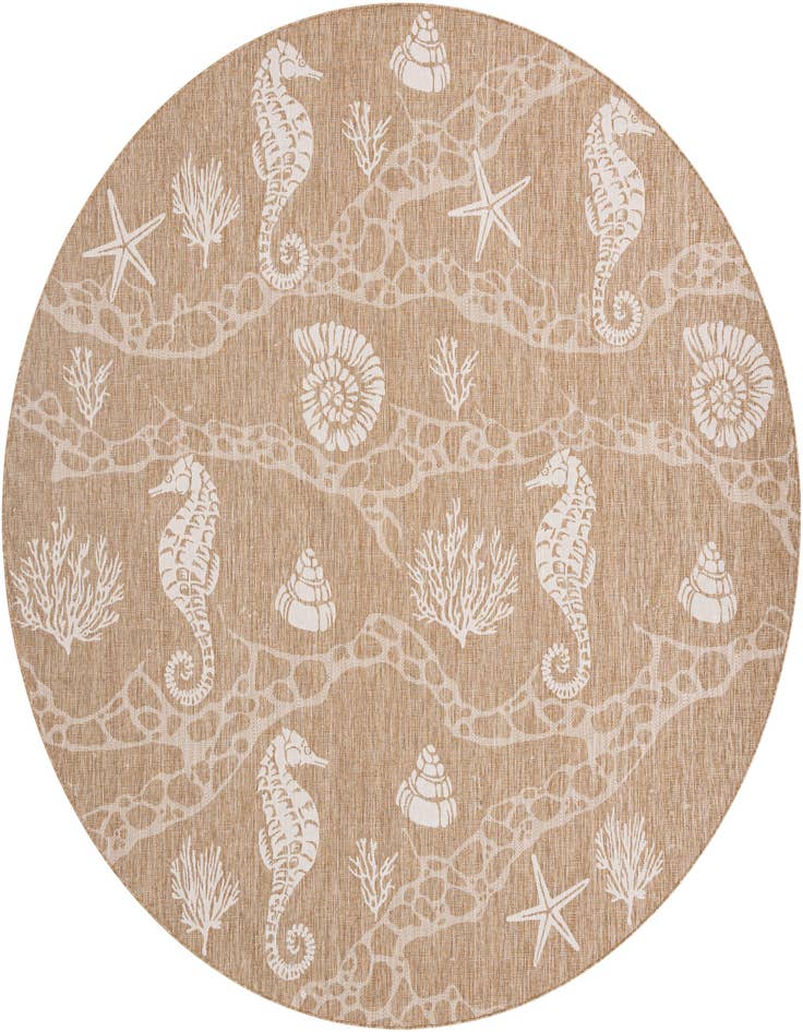 Detail image of 12' x 12' Easy-Clean Coastal Indoor / Outdoor Round Rug