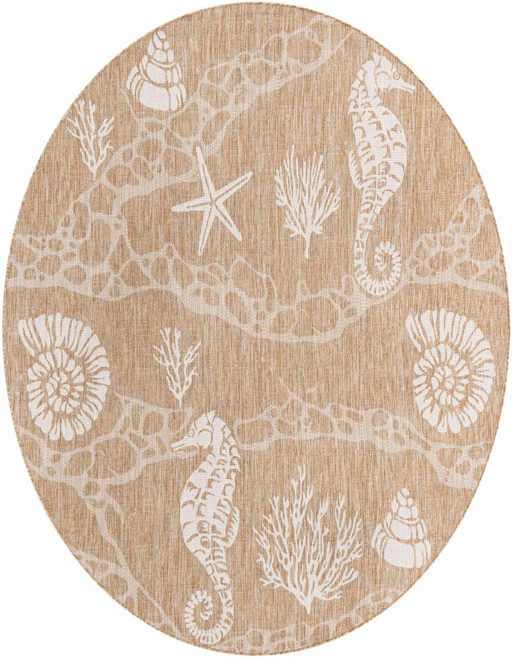 Detail image of 7' 10 x 7' 10 Easy-Clean Coastal Indoor / Outdoor Round Rug