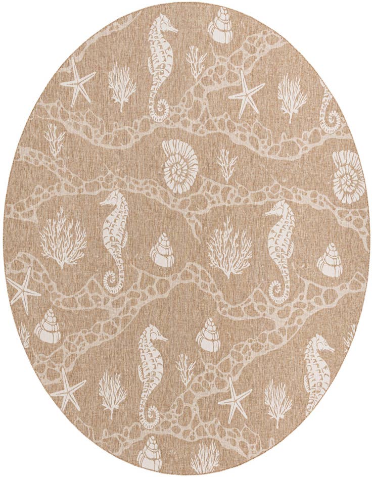 Detail image of 13' x 13' Easy-Clean Coastal Indoor / Outdoor Round Rug