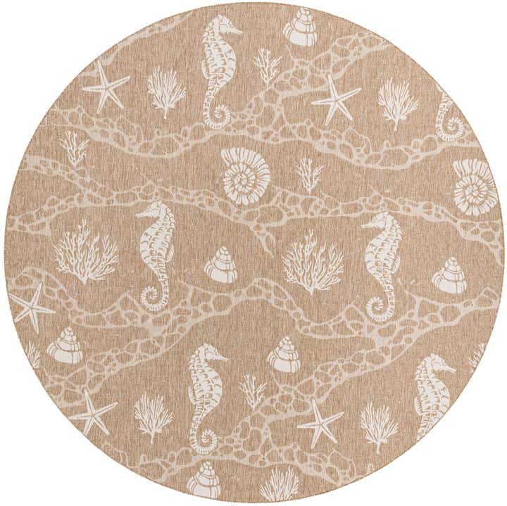 13' x 13' Easy-Clean Coastal Indoor / Outdoor Round Rug