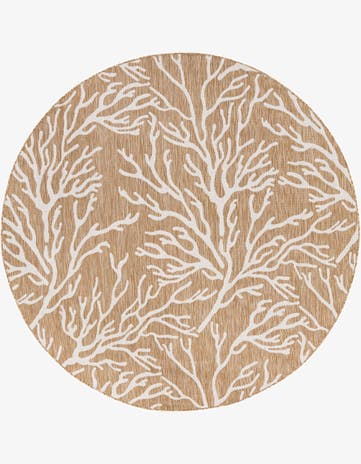 7' 10 x 7' 10 Easy-Clean Coastal Indoor / Outdoor Round Rug