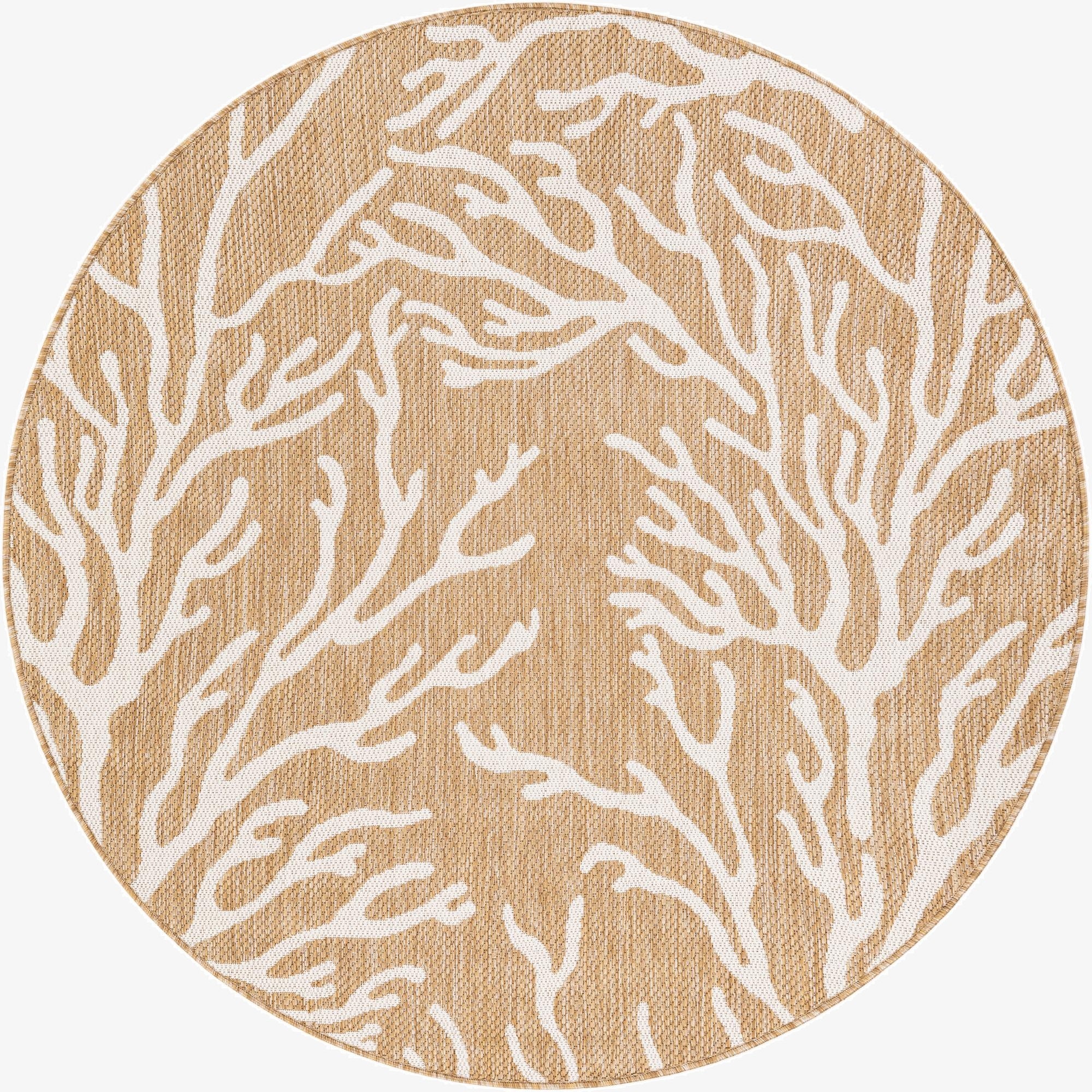 5' 3 x 5' 3  Washable Coastal Indoor / Outdoor Round Rug