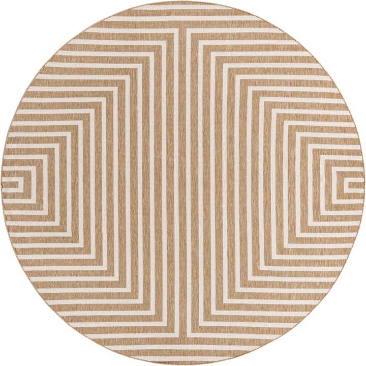 10' x 10' Easy-Clean Modern Indoor / Outdoor Round Rug