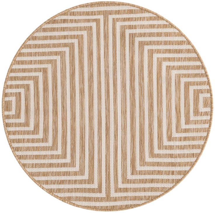 Detail image of 3' x 3' Easy-Clean Modern Indoor / Outdoor Round Rug
