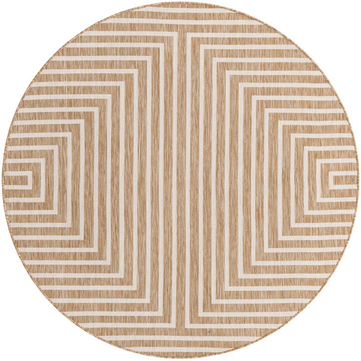 Detail image of 6' x 6' Easy-Clean Modern Indoor / Outdoor Round Rug