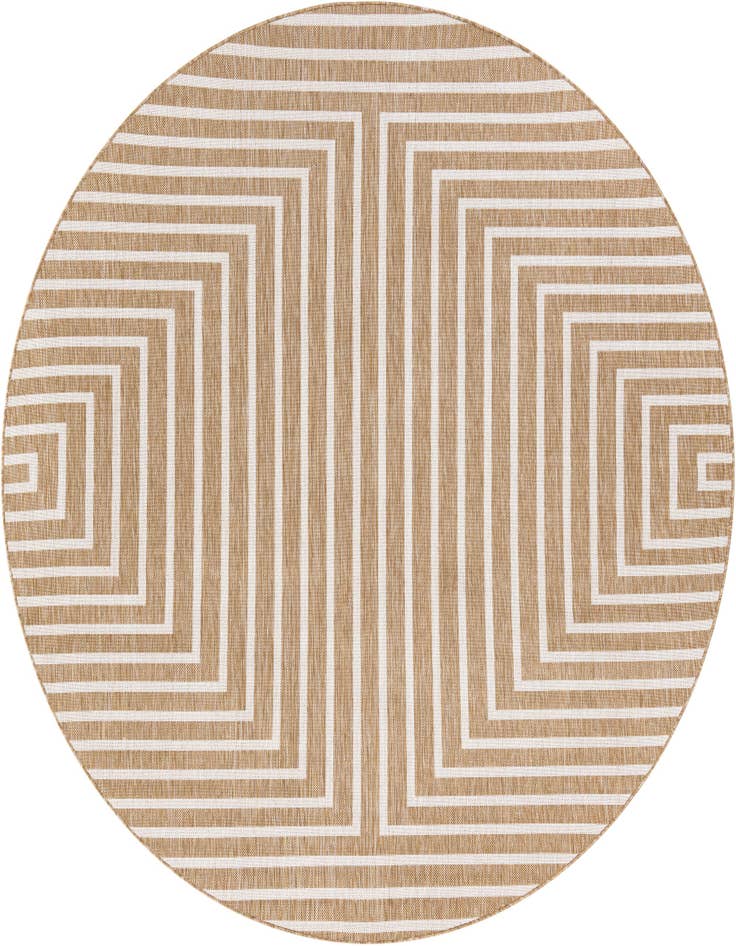 Detail image of 7' 10 x 7' 10 Easy-Clean Modern Indoor / Outdoor Round Rug