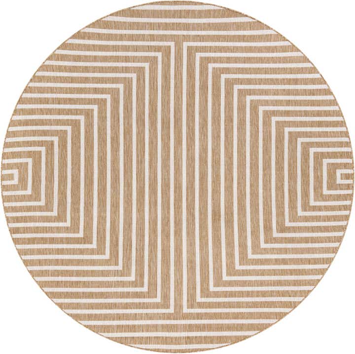 7' 10 x 7' 10 Easy-Clean Modern Indoor / Outdoor Round Rug