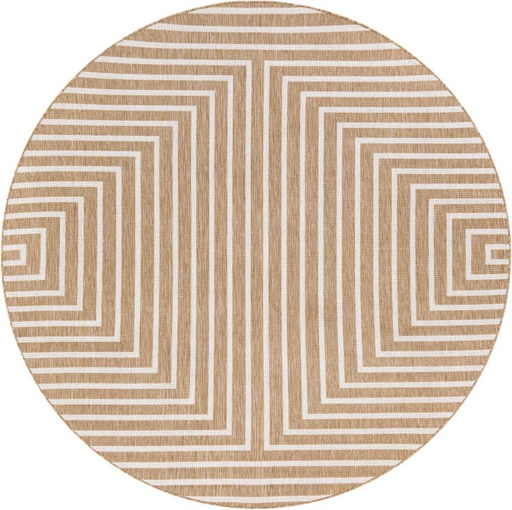 Detail image of 7' 10 x 7' 10 Easy-Clean Modern Indoor / Outdoor Round Rug