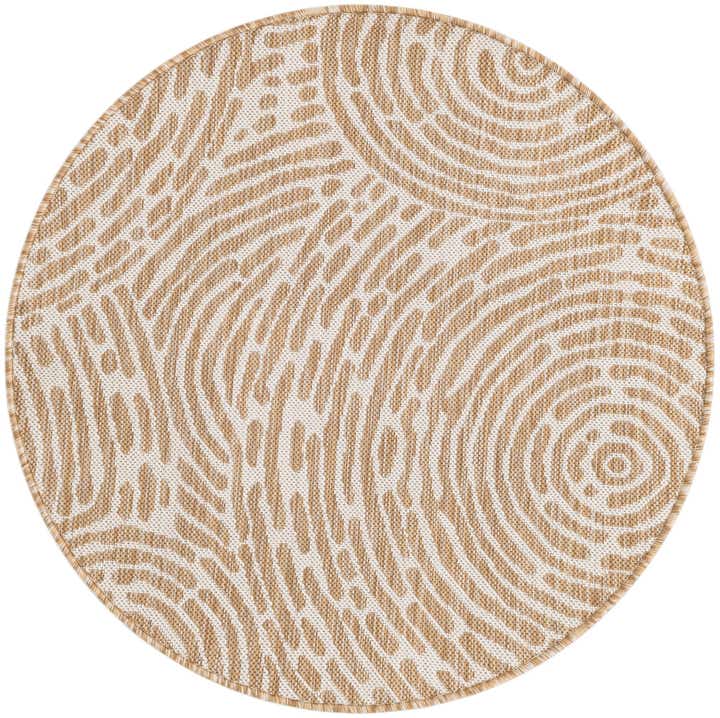 3' x 3' Easy-Clean Modern Indoor / Outdoor Round Rug