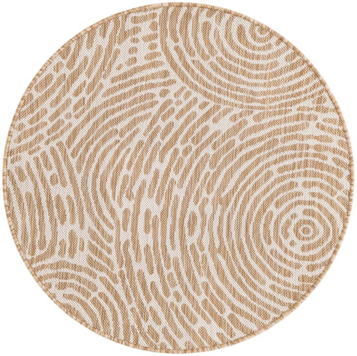 Detail image of 3' x 3' Easy-Clean Modern Indoor / Outdoor Round Rug