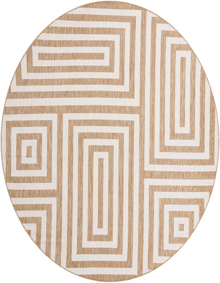 Detail image of 10' x 10' Easy-Clean Modern Indoor / Outdoor Round Rug