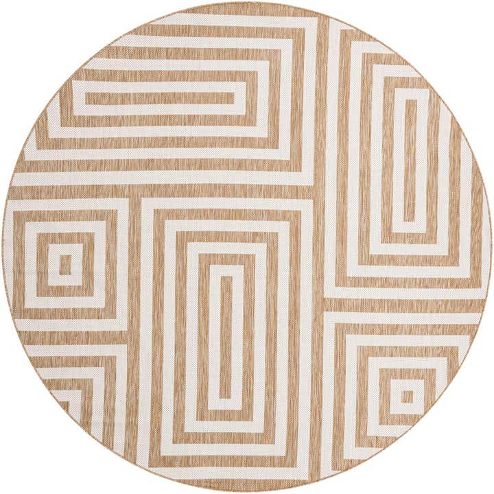 10' x 10' Easy-Clean Modern Indoor / Outdoor Round Rug