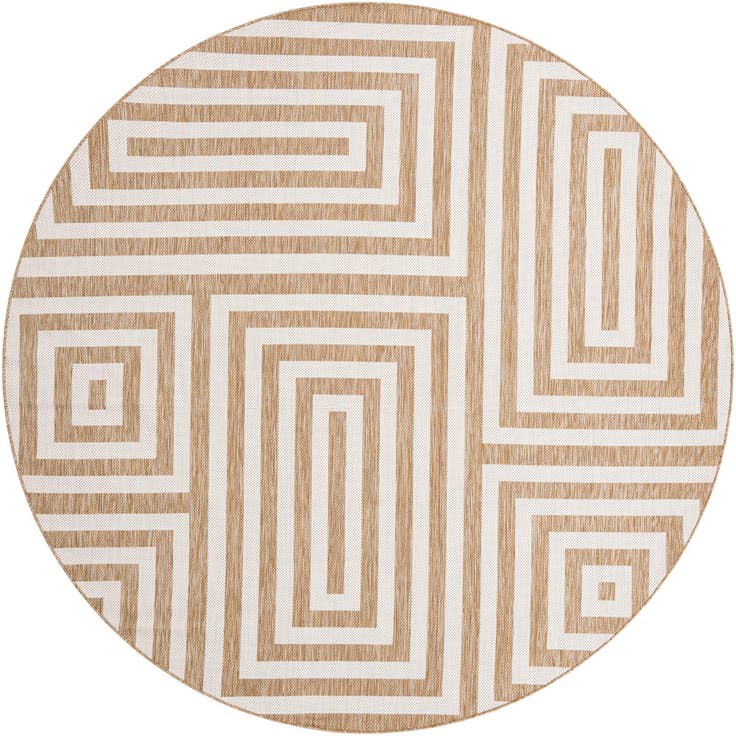 Detail image of 10' x 10' Easy-Clean Modern Indoor / Outdoor Round Rug