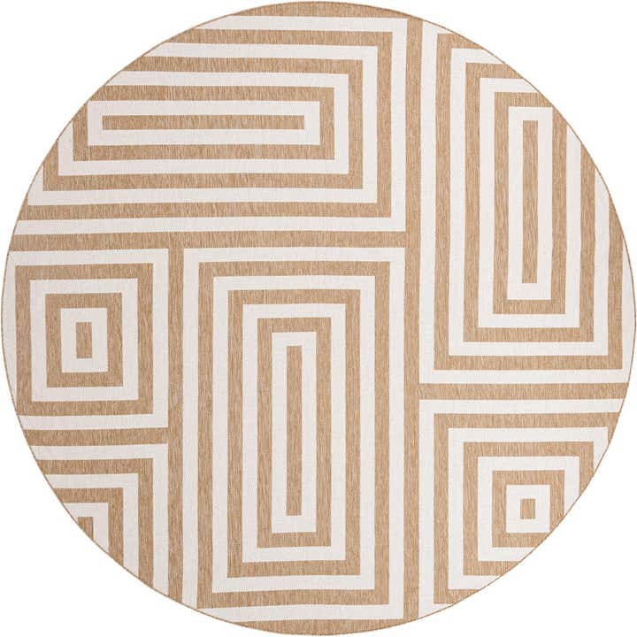 12' x 12' Easy-Clean Modern Indoor / Outdoor Round Rug