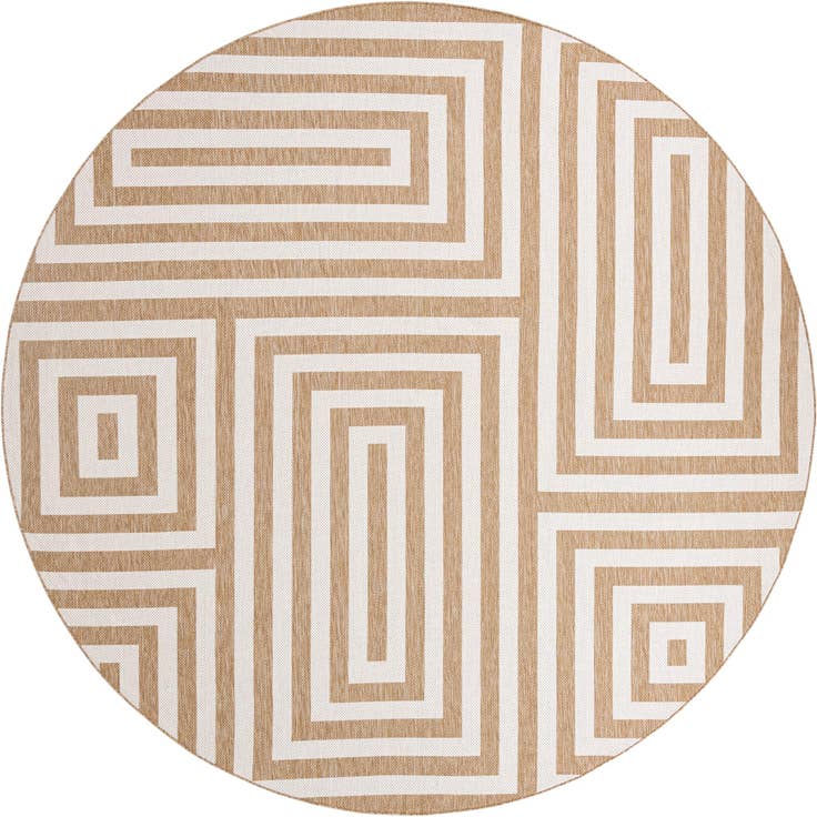 Detail image of 12' x 12' Easy-Clean Modern Indoor / Outdoor Round Rug