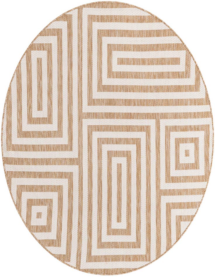 Detail image of 6' x 6' Easy-Clean Modern Indoor / Outdoor Round Rug