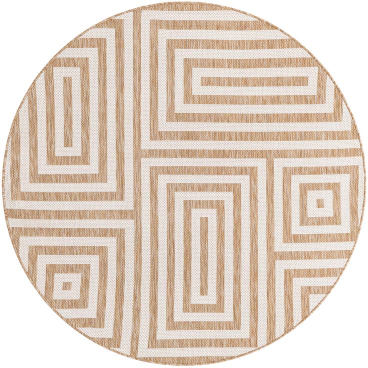 Detail image of 6' x 6' Easy-Clean Modern Indoor / Outdoor Round Rug