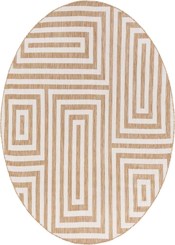 7' 10 x 7' 10 Easy-Clean Modern Indoor / Outdoor Round Rug