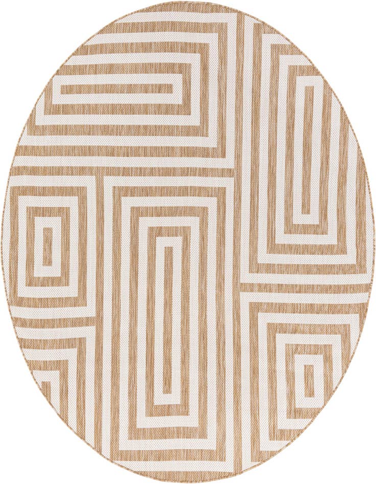 Detail image of 7' 10 x 7' 10 Easy-Clean Modern Indoor / Outdoor Round Rug