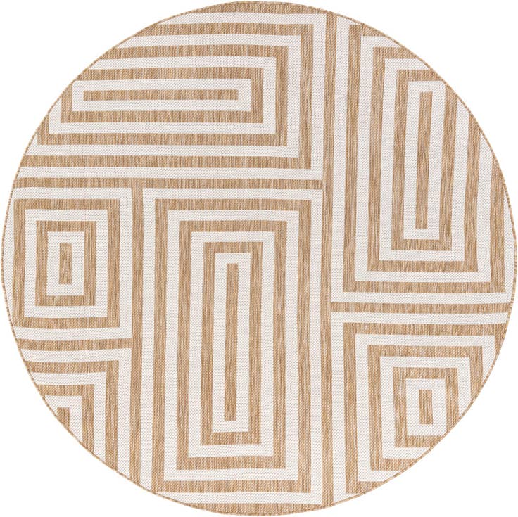 Detail image of 7' 10 x 7' 10 Easy-Clean Modern Indoor / Outdoor Round Rug