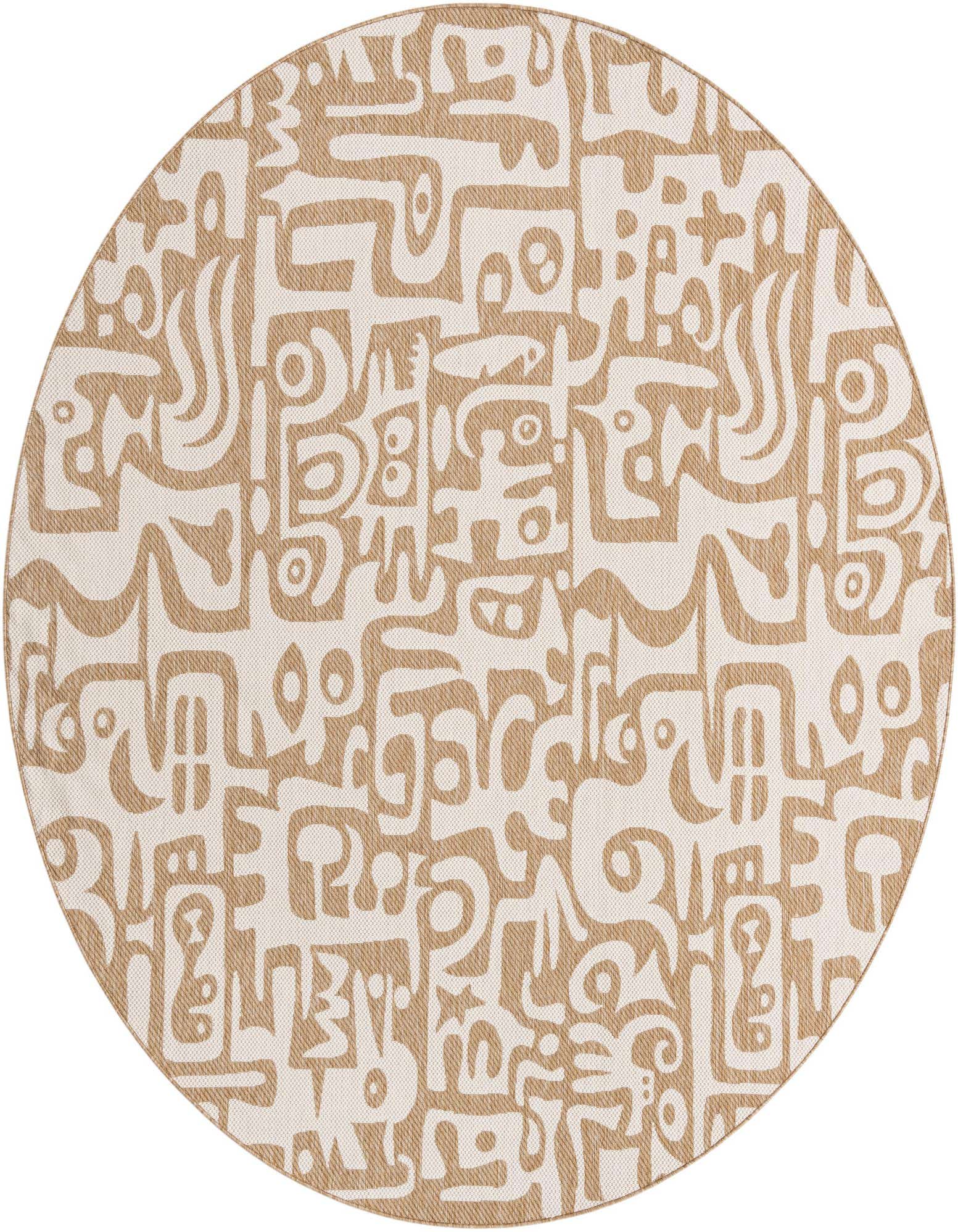 10' x 10' Easy-Clean Modern Indoor / Outdoor Round Rug