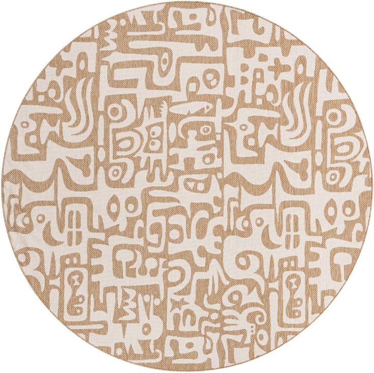 Detail image of 10' x 10' Easy-Clean Modern Indoor / Outdoor Round Rug