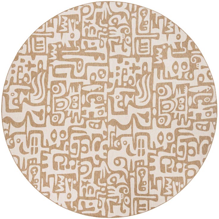 Detail image of 12' x 12' Easy-Clean Modern Indoor / Outdoor Round Rug