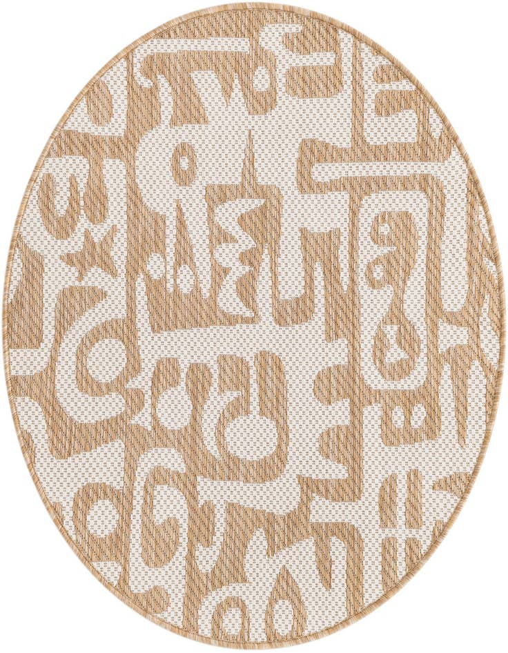 Detail image of 3' x 3' Easy-Clean Modern Indoor / Outdoor Round Rug
