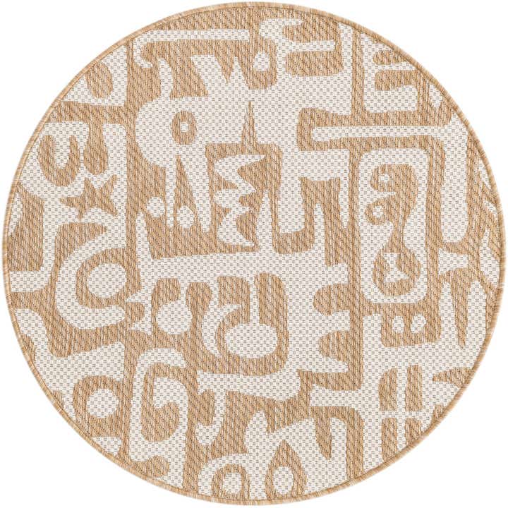 3' x 3' Easy-Clean Modern Indoor / Outdoor Round Rug