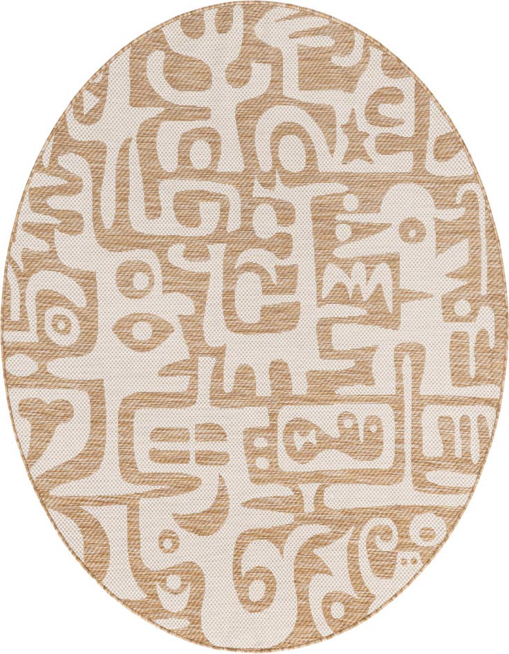 Detail image of 6' x 6' Easy-Clean Modern Indoor / Outdoor Round Rug