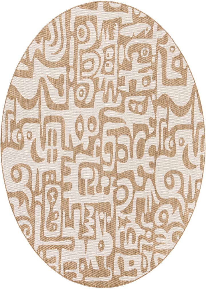 7' 10 x 7' 10 Easy-Clean Modern Indoor / Outdoor Round Rug
