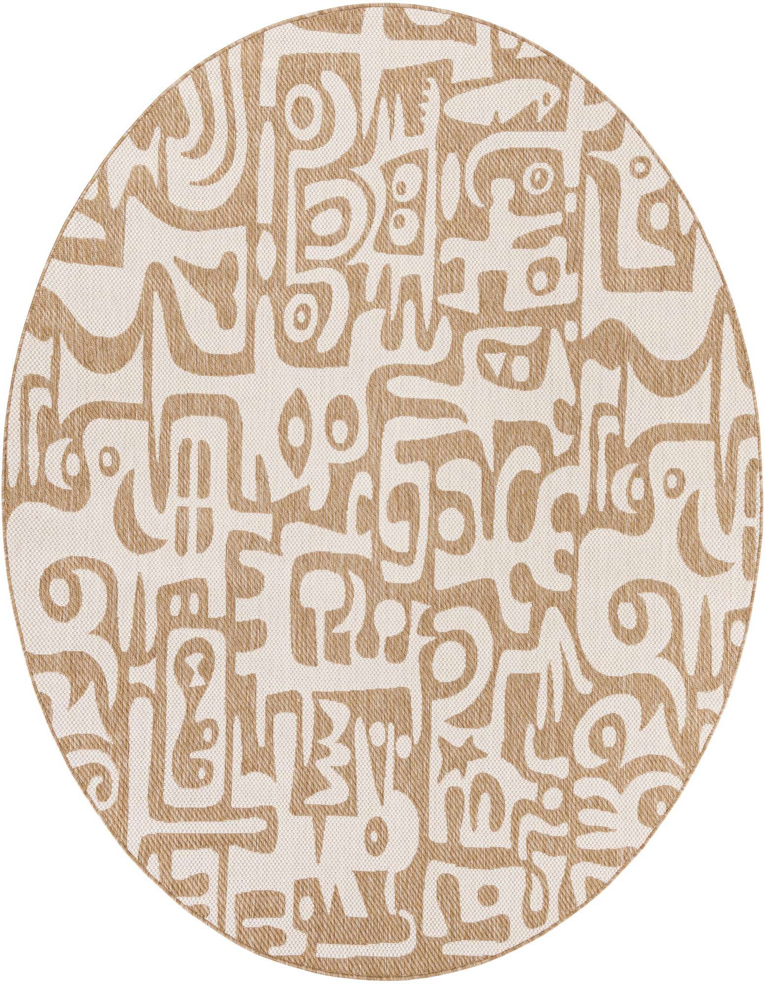 7' 10 x 7' 10 Easy-Clean Modern Indoor / Outdoor Round Rug