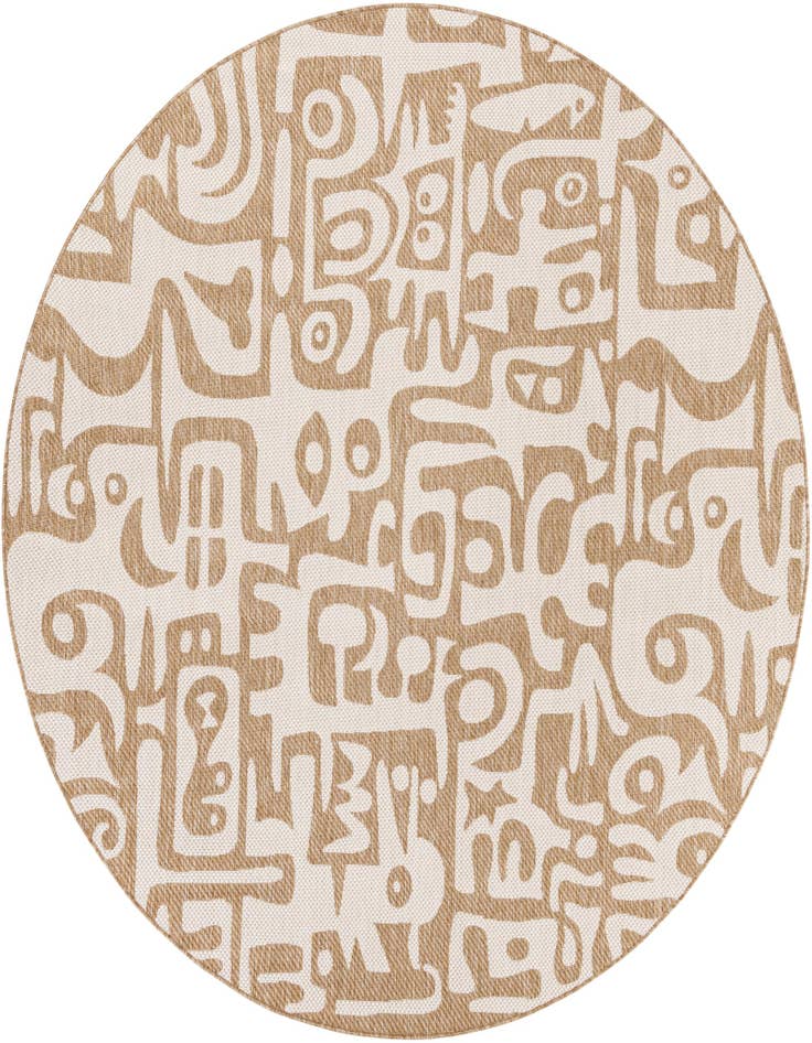 Detail image of 7' 10 x 7' 10 Easy-Clean Modern Indoor / Outdoor Round Rug