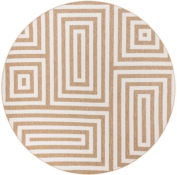 Detail image of 13' x 13' Easy-Clean Modern Indoor / Outdoor Round Rug