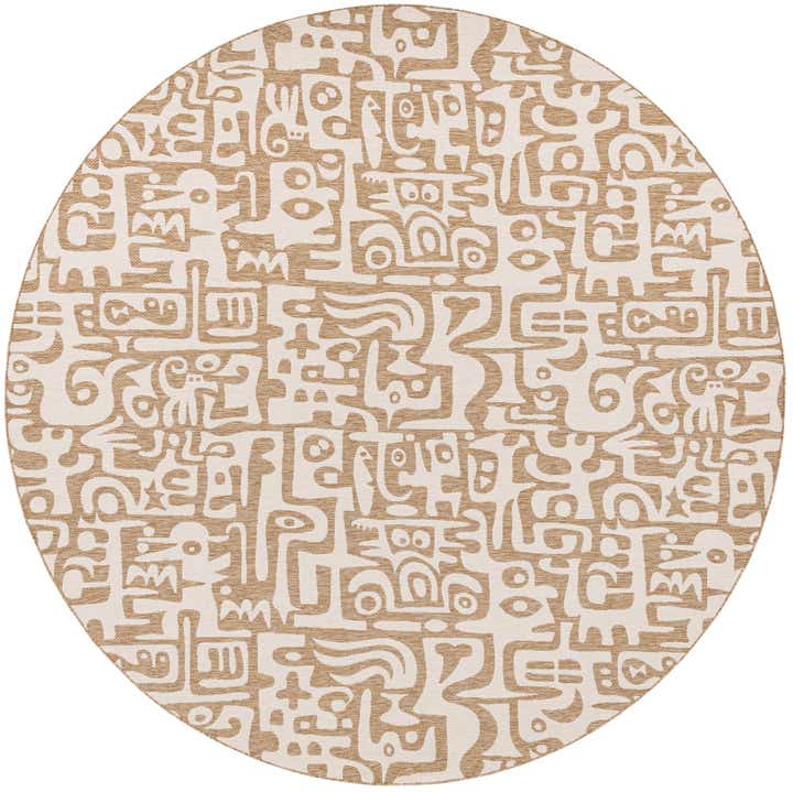 13' x 13' Easy-Clean Modern Indoor / Outdoor Round Rug