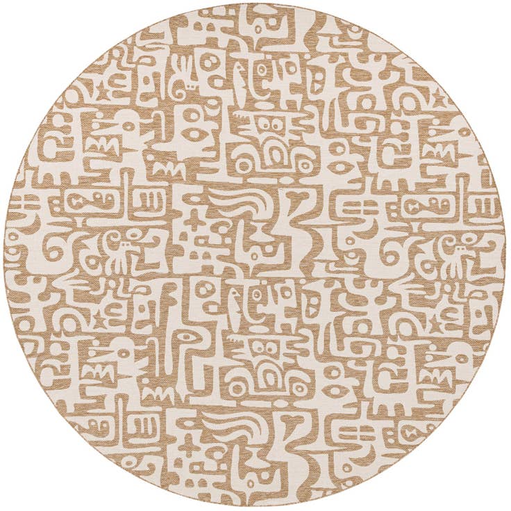 Detail image of 13' x 13' Easy-Clean Modern Indoor / Outdoor Round Rug