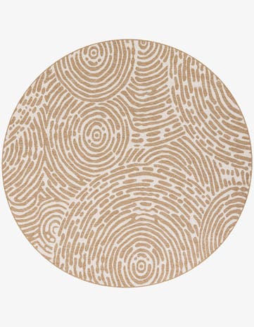 7' 10 x 7' 10 Easy-Clean Modern Indoor / Outdoor Round Rug