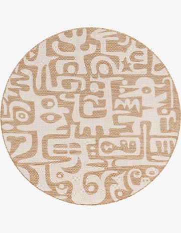 6' x 6' Easy-Clean Modern Indoor / Outdoor Round Rug