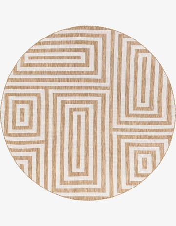 7' 10 x 7' 10 Easy-Clean Modern Indoor / Outdoor Round Rug