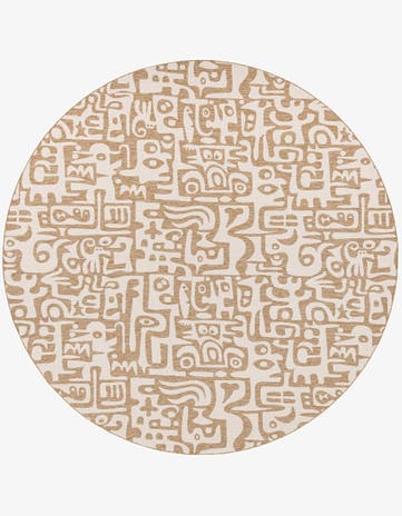 13' x 13' Easy-Clean Modern Indoor / Outdoor Round Rug