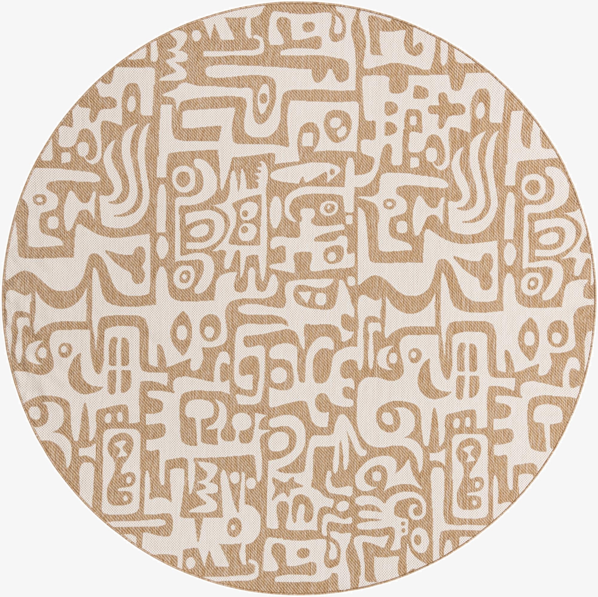 10' x 10'  Washable Modern Indoor / Outdoor Round Rug